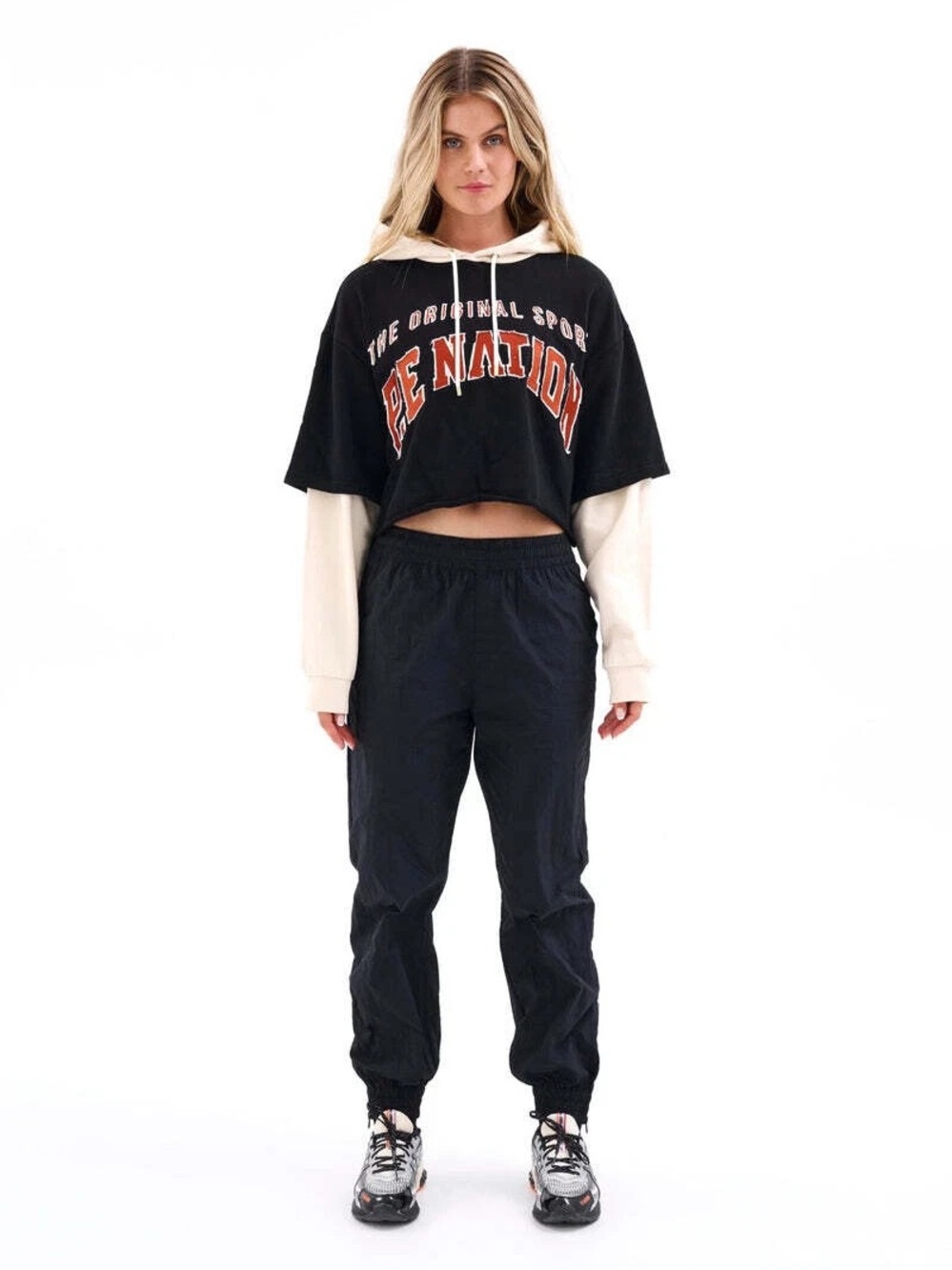 P.E. Nation cropped layered hoodie
